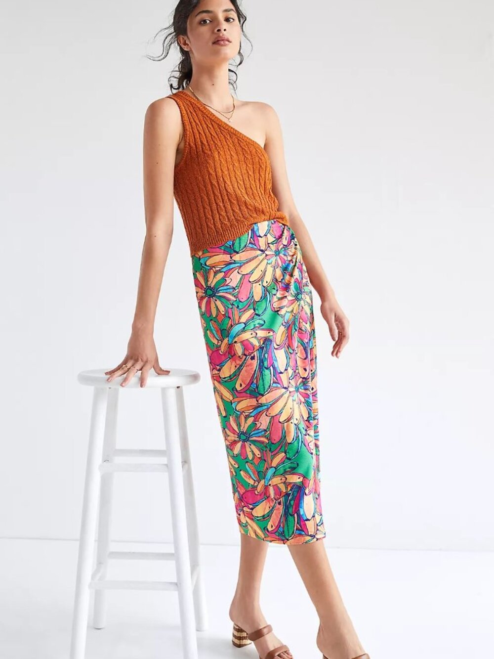 Farm Rio Getaway Midi Skirt, XS